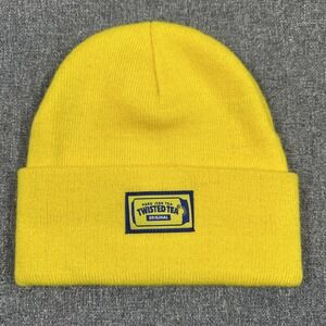 Twisted Tea Original Yellow Knit Beanie Hat Cuffed One Size Winter Cap